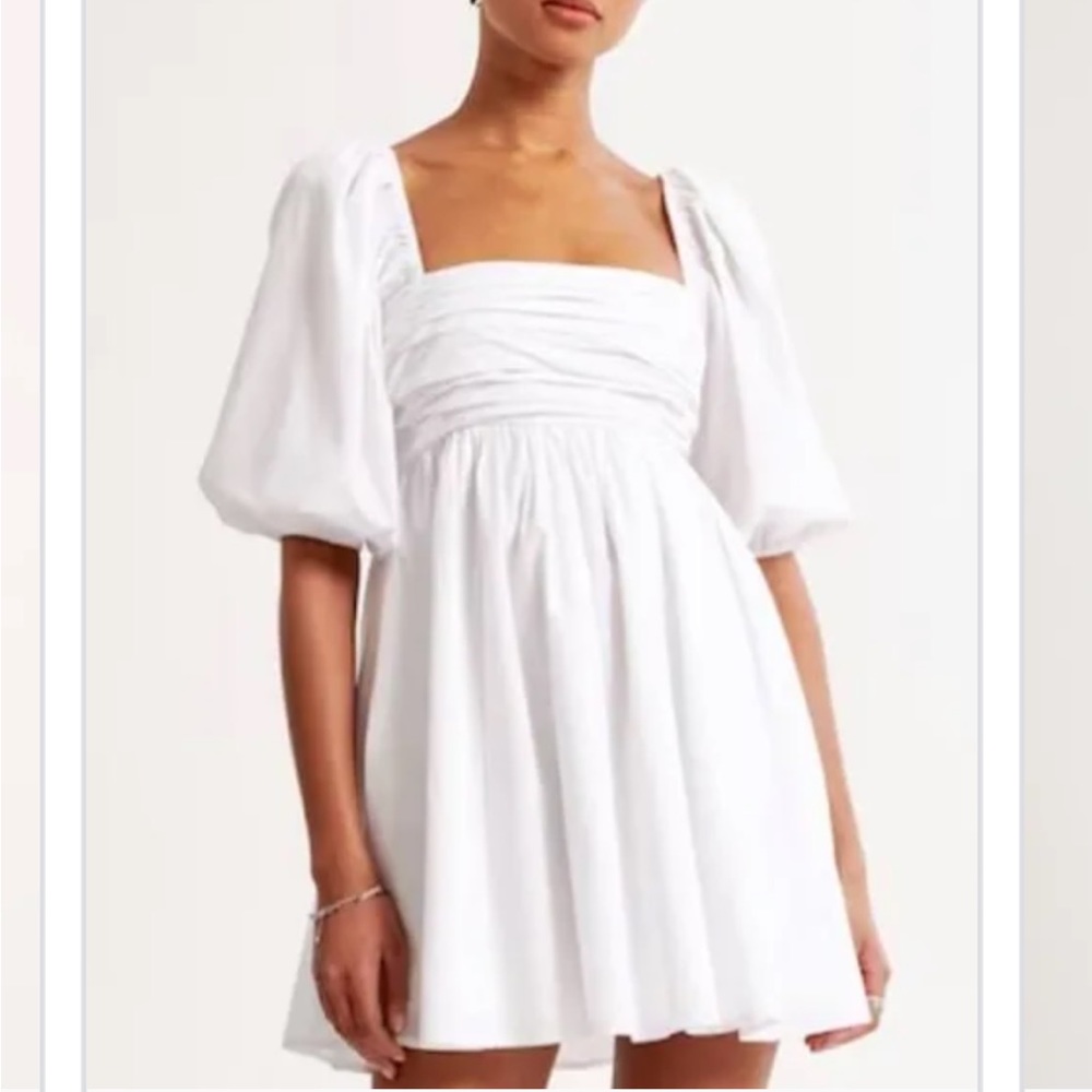 Abercrombie & Fitch Emerson Poplin Puff Mini Dress
